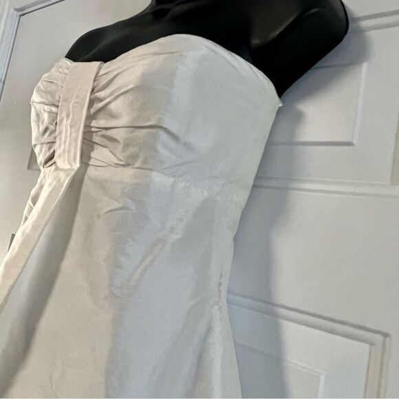 COREN MOORE NEW YORK Strapless Ivory  Silk Shantung Strapless DRESS Cocktail 6 S - Picture 3 of 7